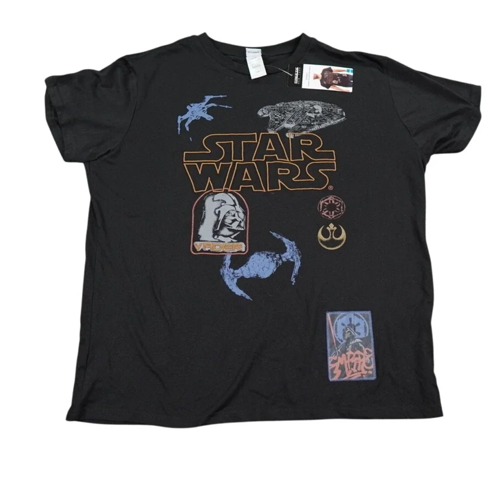 Freeze New York Star Wars Graphic Tee Men XXL Black Embroidered Darth Vader Logo